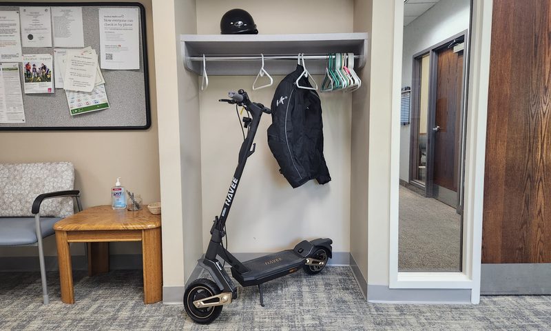The NAVEE ST3 Pro is handy for local transportation and doesn't need to be left outside.
