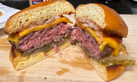 Medium rare burger