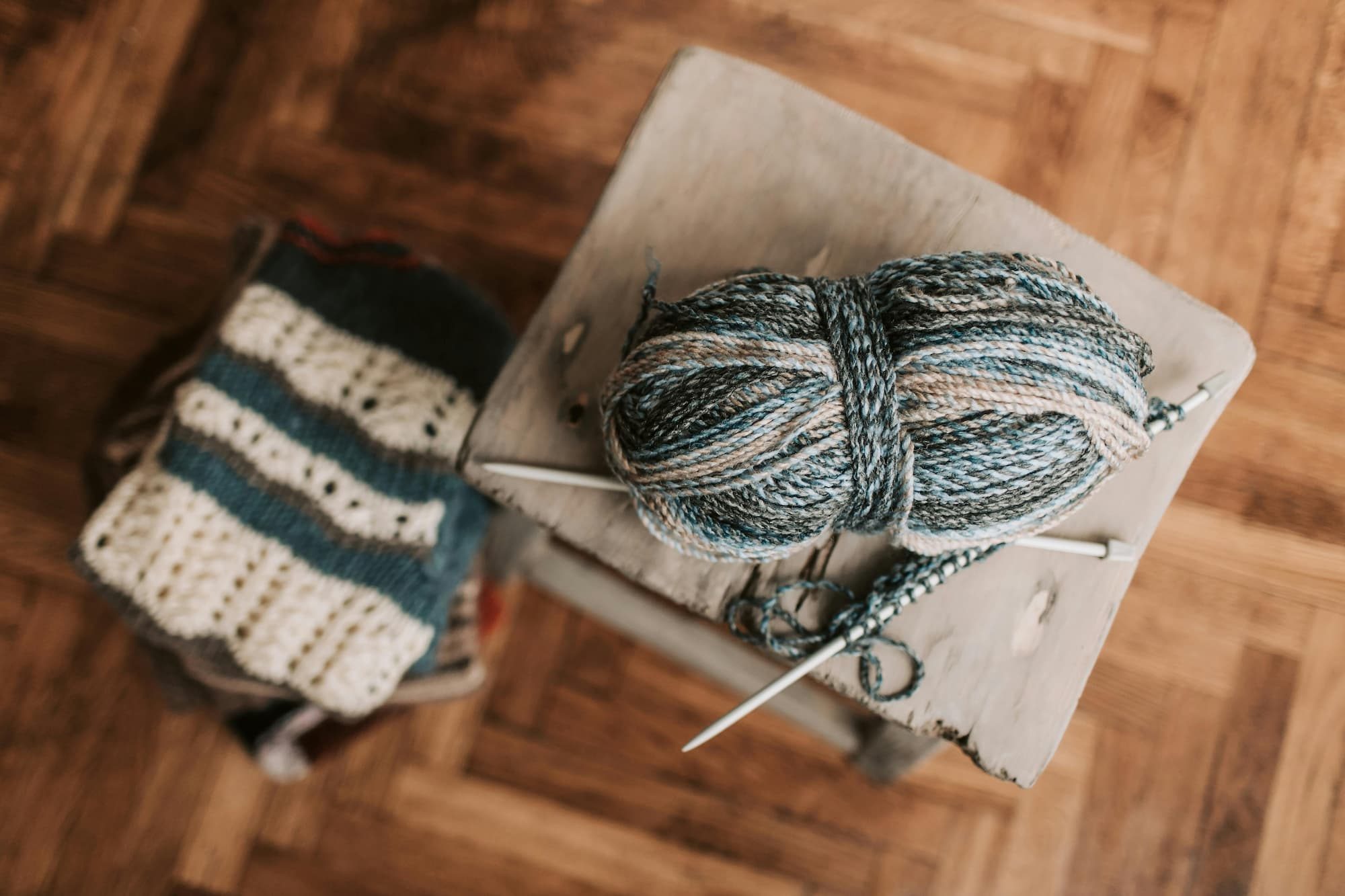 yarn and knitting needle