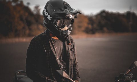 man with helmet on