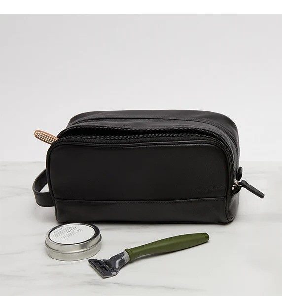 Leatherology Small Double Zip Toiletry Bag