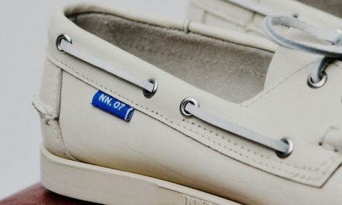 close up on heel of sebago nn07 shoe