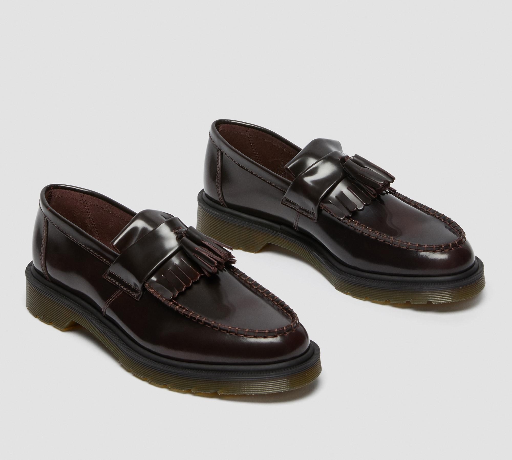 photo of dr. martens loafers in cherry