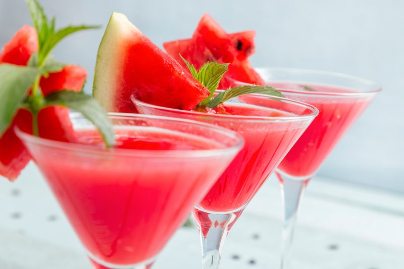 Cold watermelon cocktails
