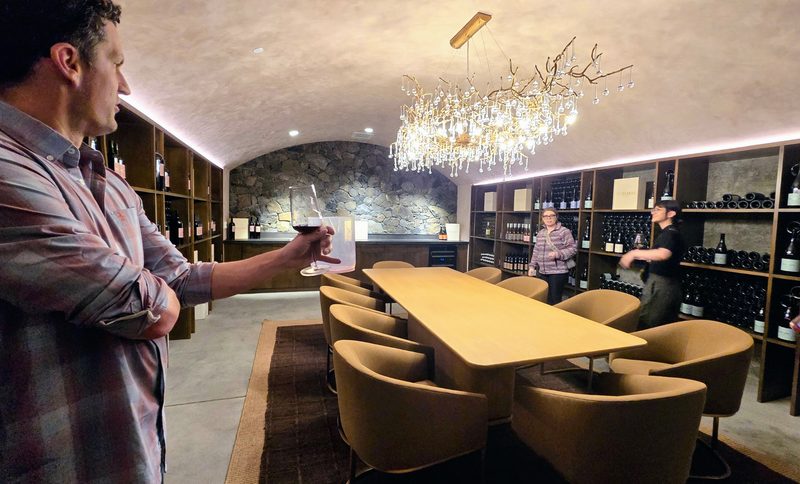 Tasting cave and library in the Echolands Mill Creek Estate
