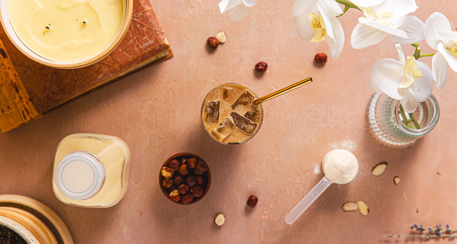 iced nutty collagen coffee