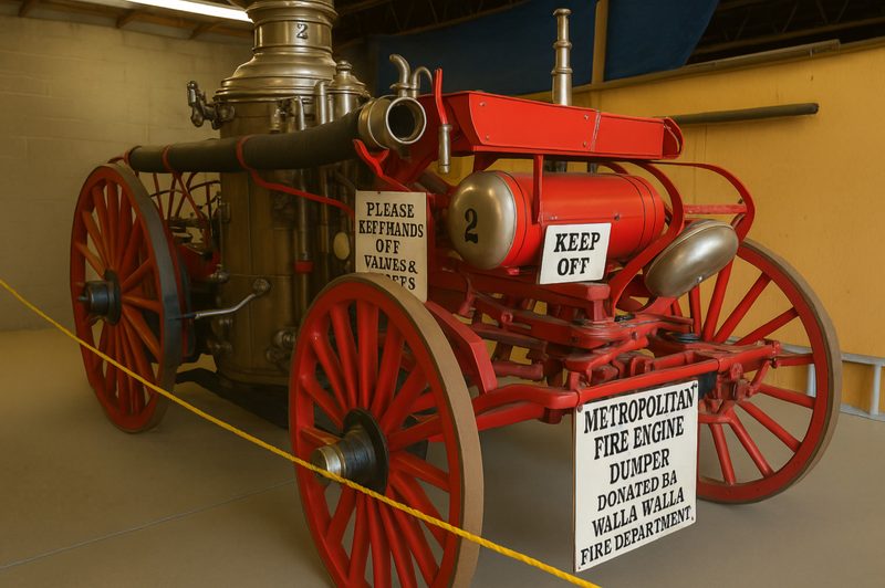 Firetruck display in the Fort Walla Walla Museum