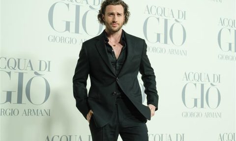 Aaron Taylor Johnson attends the Madrid photocall for "ACQUA DI GIO" By Giorgio Armani at Matadero Madrid