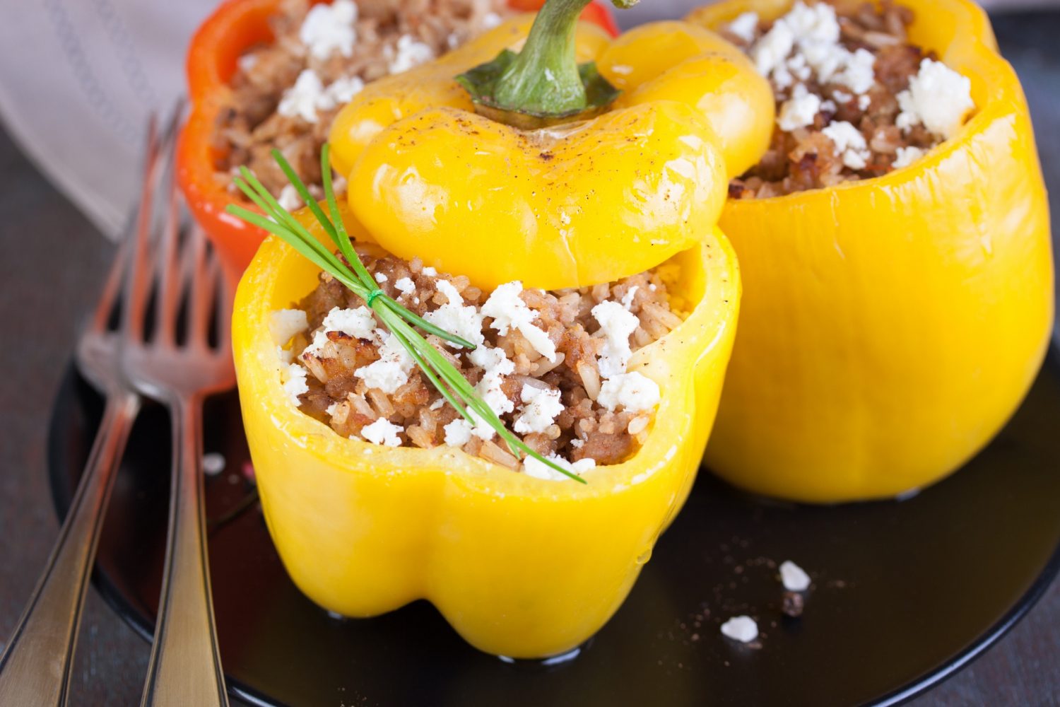 Stuffed bell pepper.