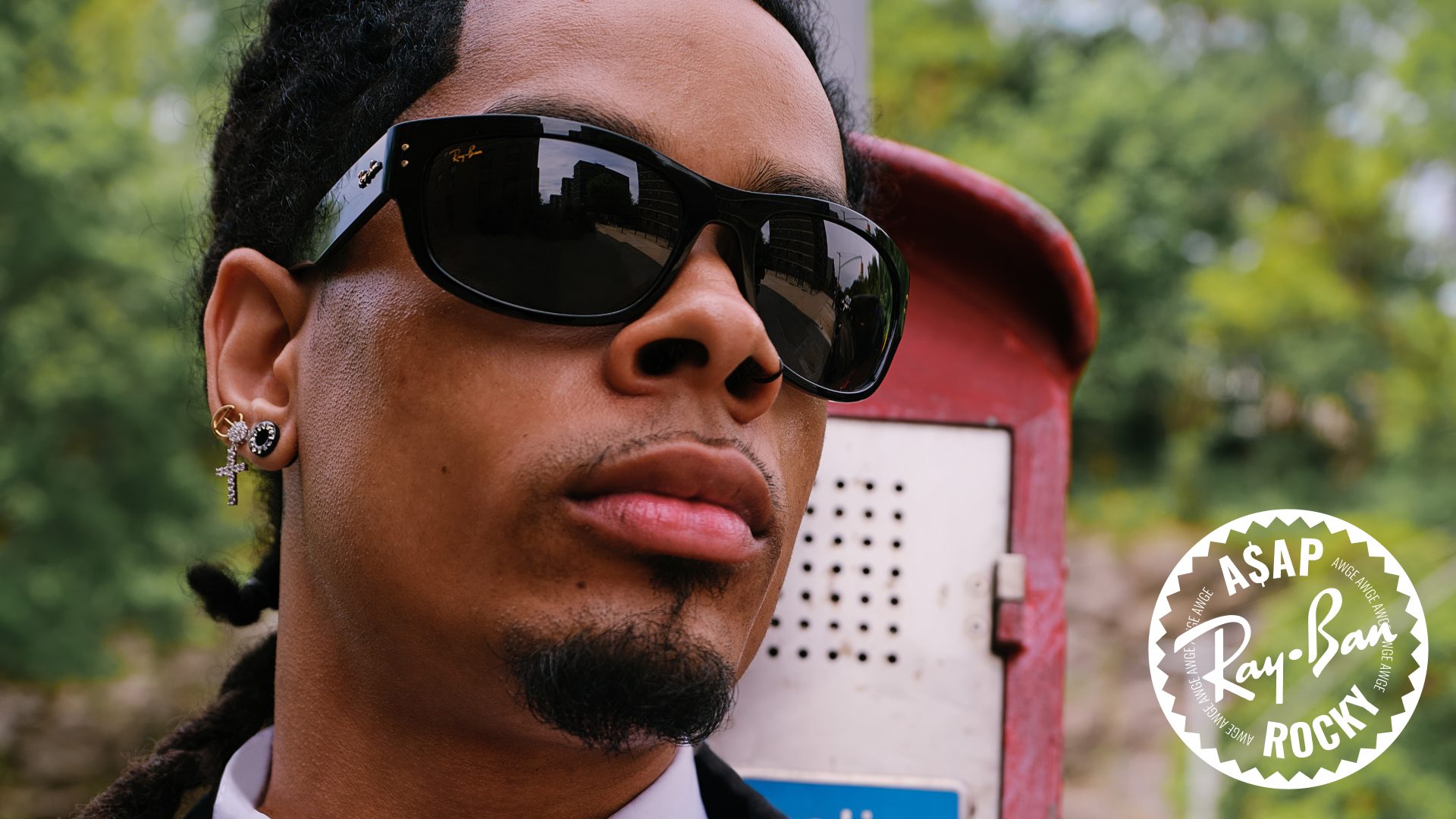 A$AP Rocky wearing ray-ban sunglasses