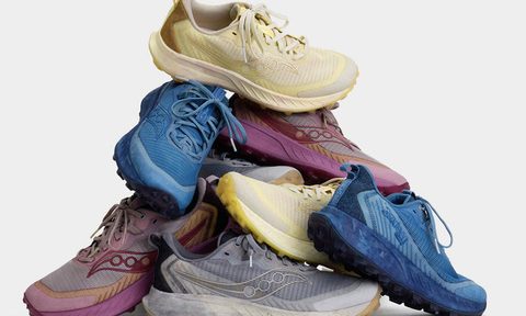 pile of new saucony shoes