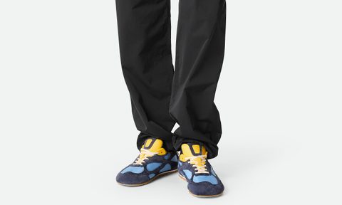 blue bottega veneta sneakeres