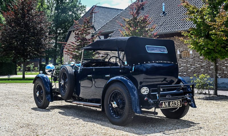 F1 legend Bernie Ecclestone 1934 Lagonda left rear three quarter view.