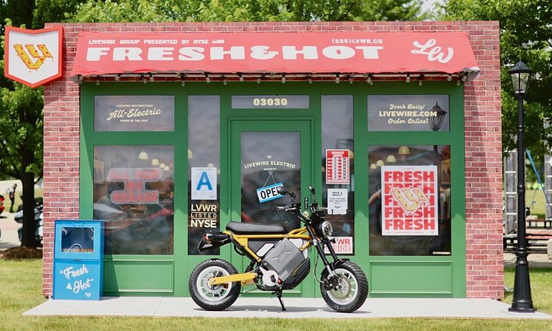 LiveWire previews 125cc equivalent EV street motorcycle at a Harley-Davidson event.