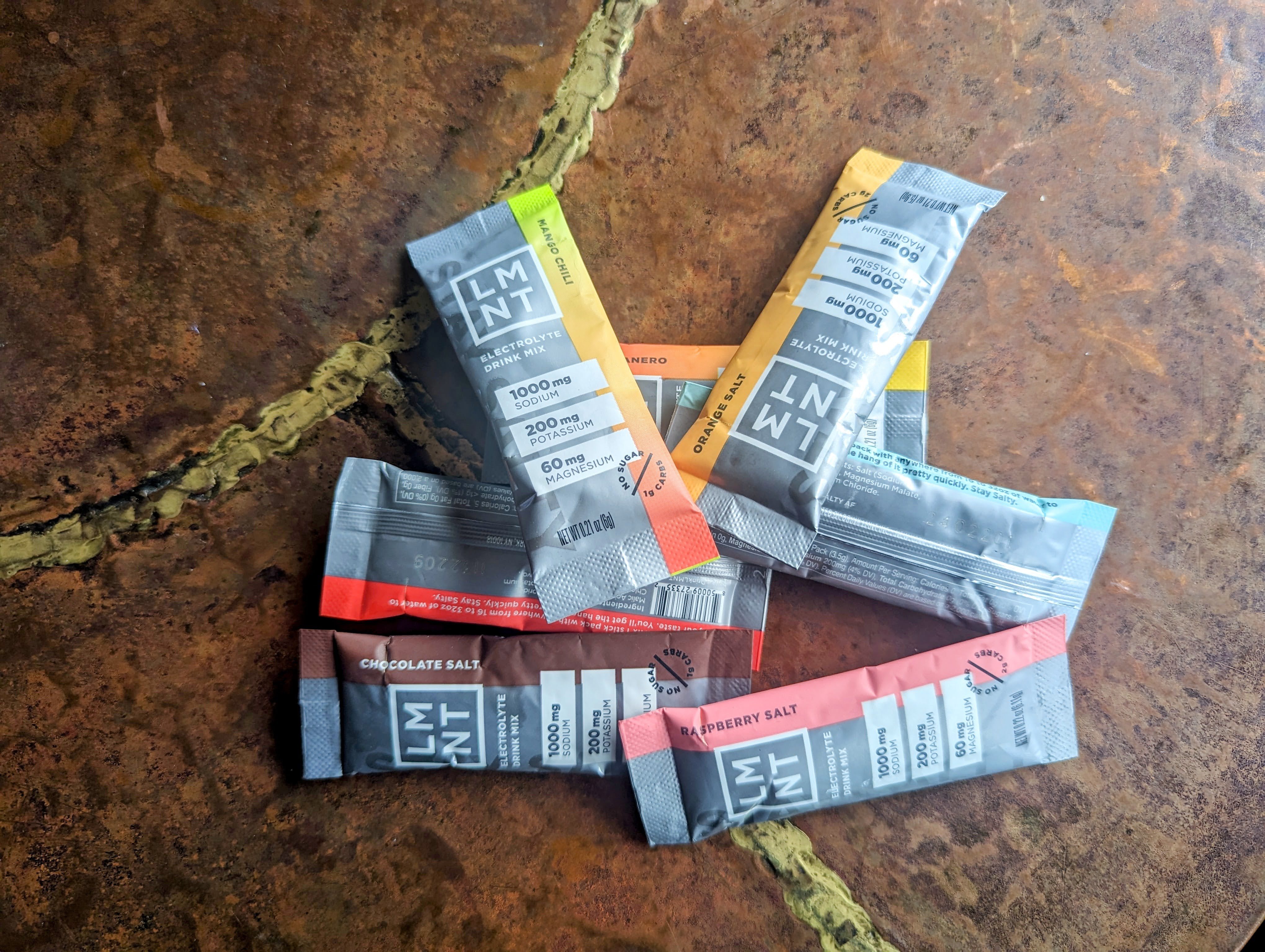a pile of LMNT packets
