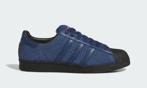 blue adidas superstar sneaker