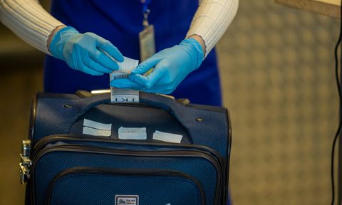 security checkpoint luggage inspection