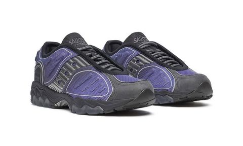 pair of purple gradient saucony sneakers