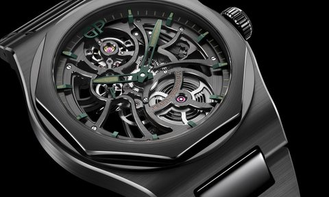 The breathtaking Laureato Skeleton Aston Martin Edition from the front