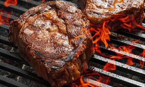 Steaks on grill