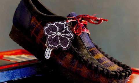 Clarks tartan wallabees