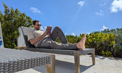 Man lounging in Lululemon