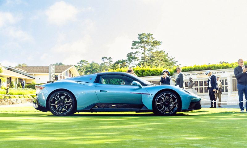 Maserati MCPURA Cielo Concept on the lawn during Monterey Car Week 2025.