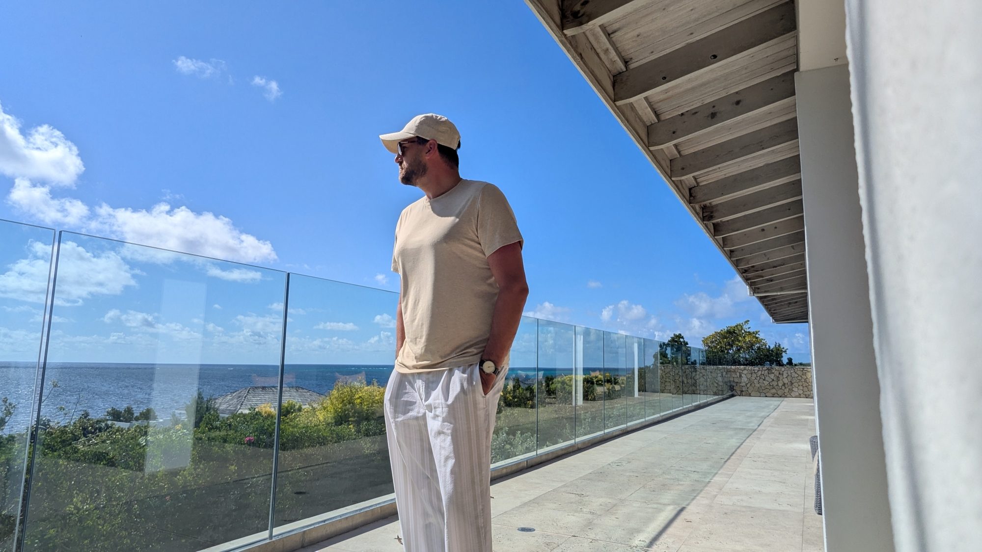 VRST on the patio overlooking the ocean