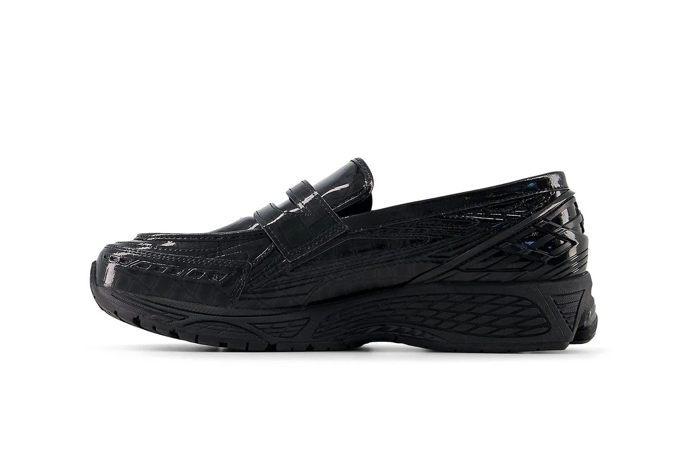 black croc sneaker loafer new balance