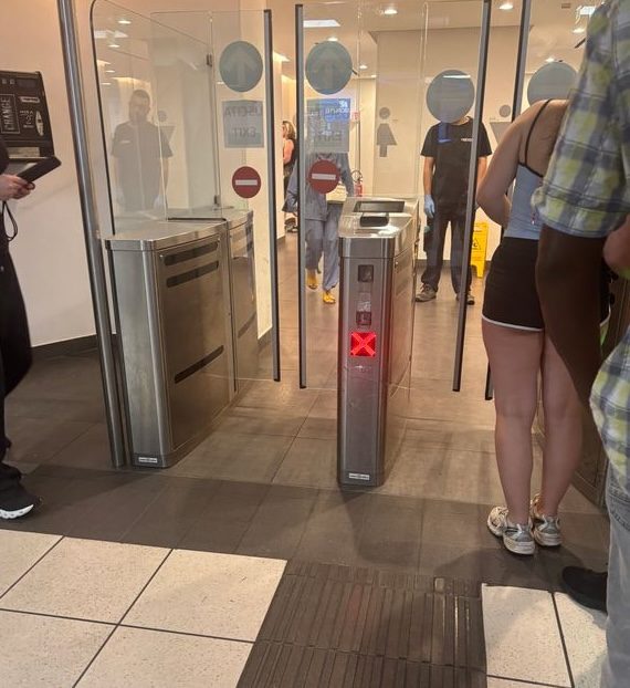 waiting in line for bathrooms