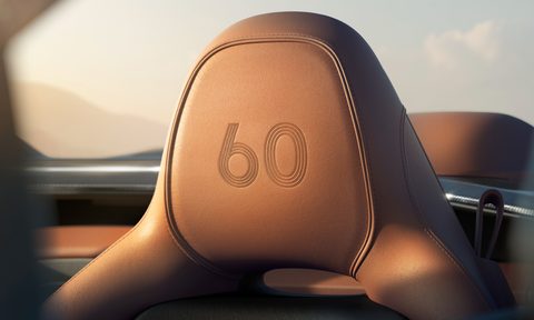 Aston Martin 60 Anniversary of Volante Editions embossed headrests.