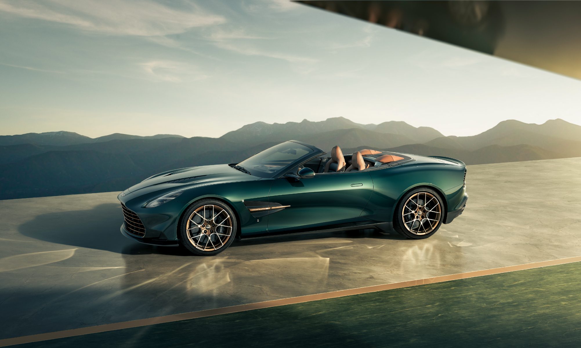 Aston Martin Vanquish Volante 60th Anniversary Edition left front three quarter view.