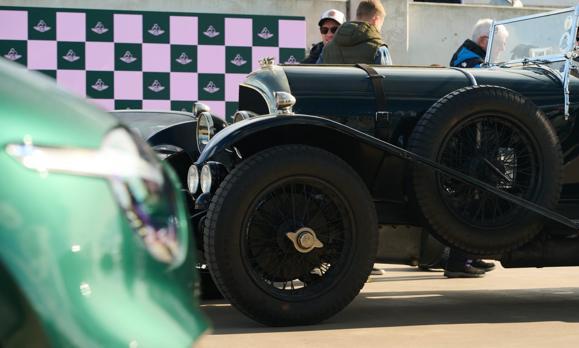 Attendees at the Bentley x Joe and The Juice collab event enjoyed the cars and the beverages.
