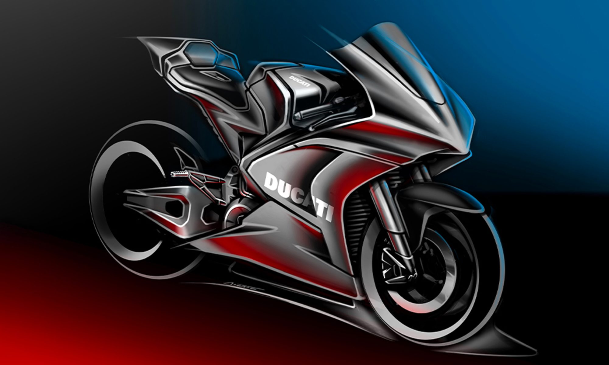 Ducati Bike powered by solid state battery technology concept designed by Centro Stile Ducati.
