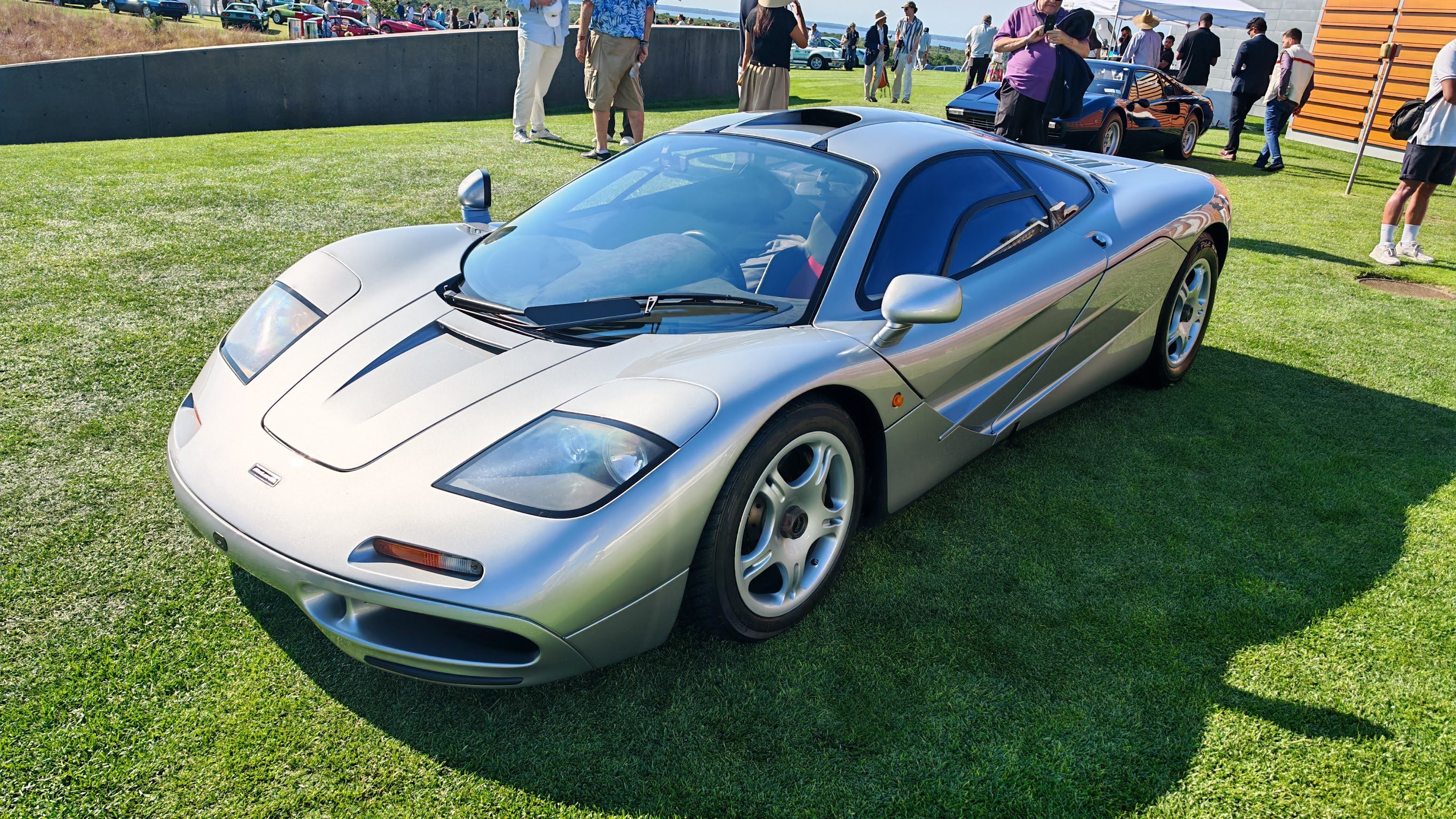 McLaren F1 in silver on display at The Bridge