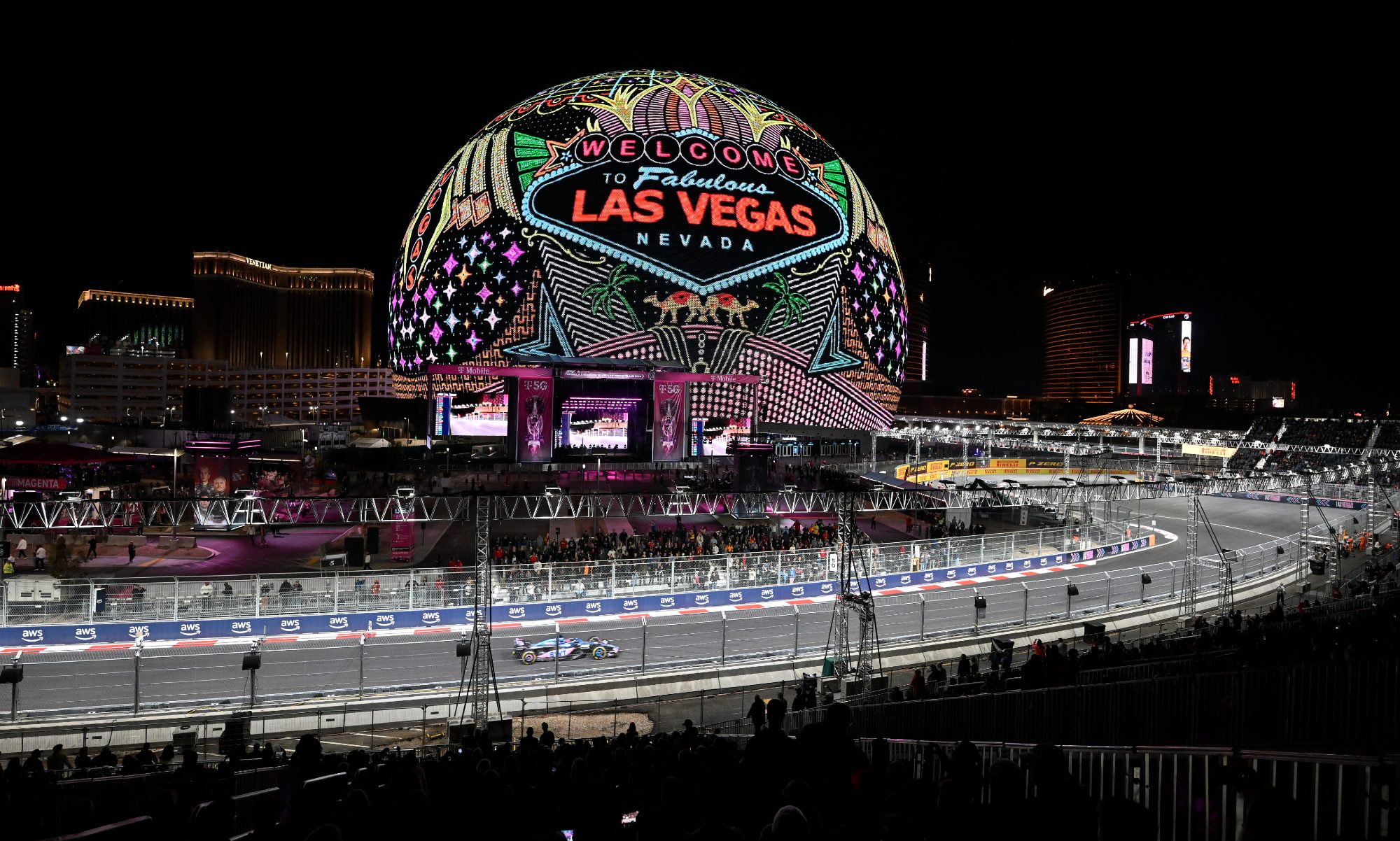 Las Vegas Grand Prix Las Vegas Strip Circuit with Sphere.