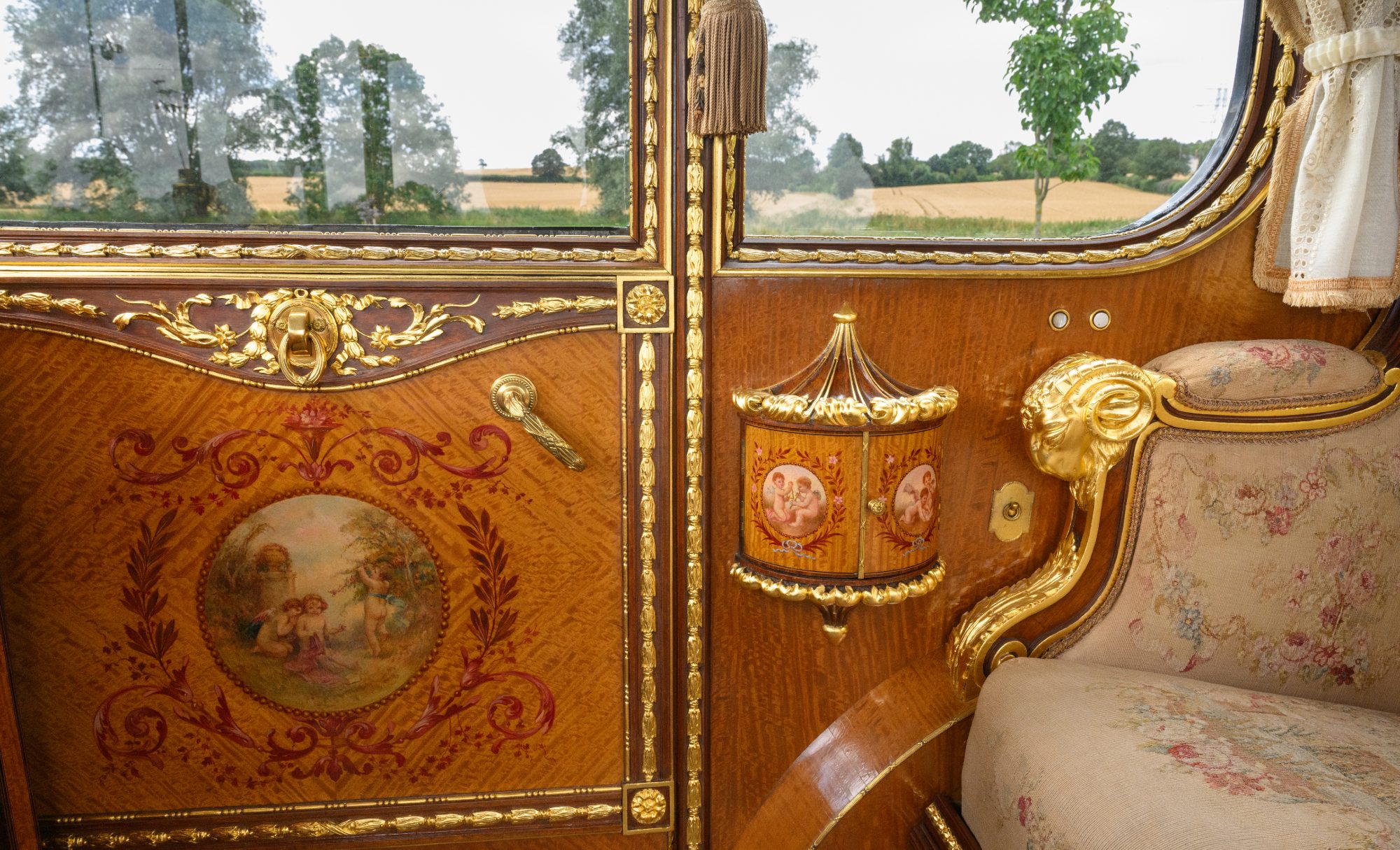 The Phantom of Love Rolls Royce Interior shot of side door.
