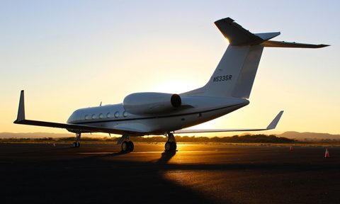 Private jet on tarmac