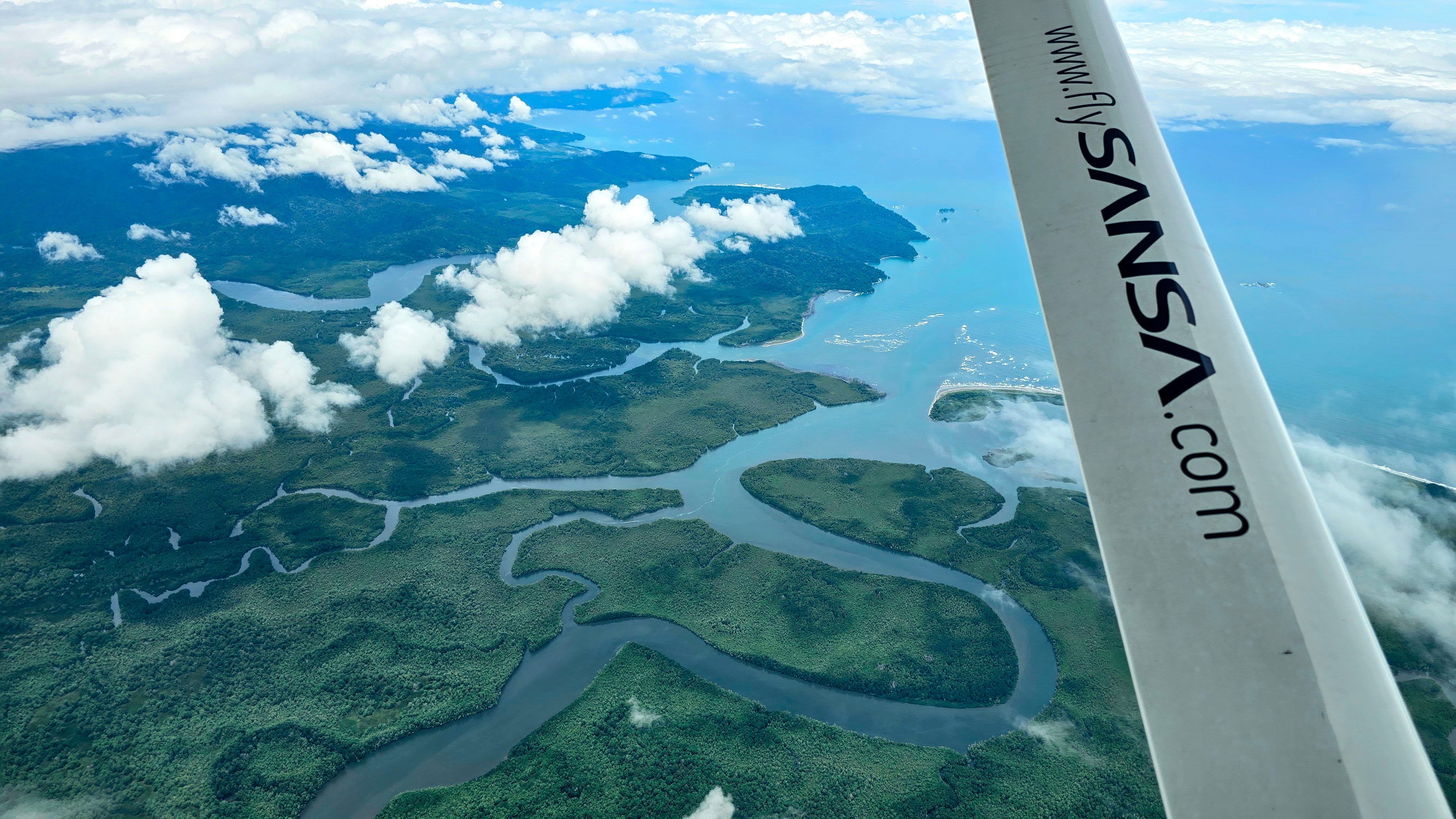 Sansa plane flying over Costa Rica