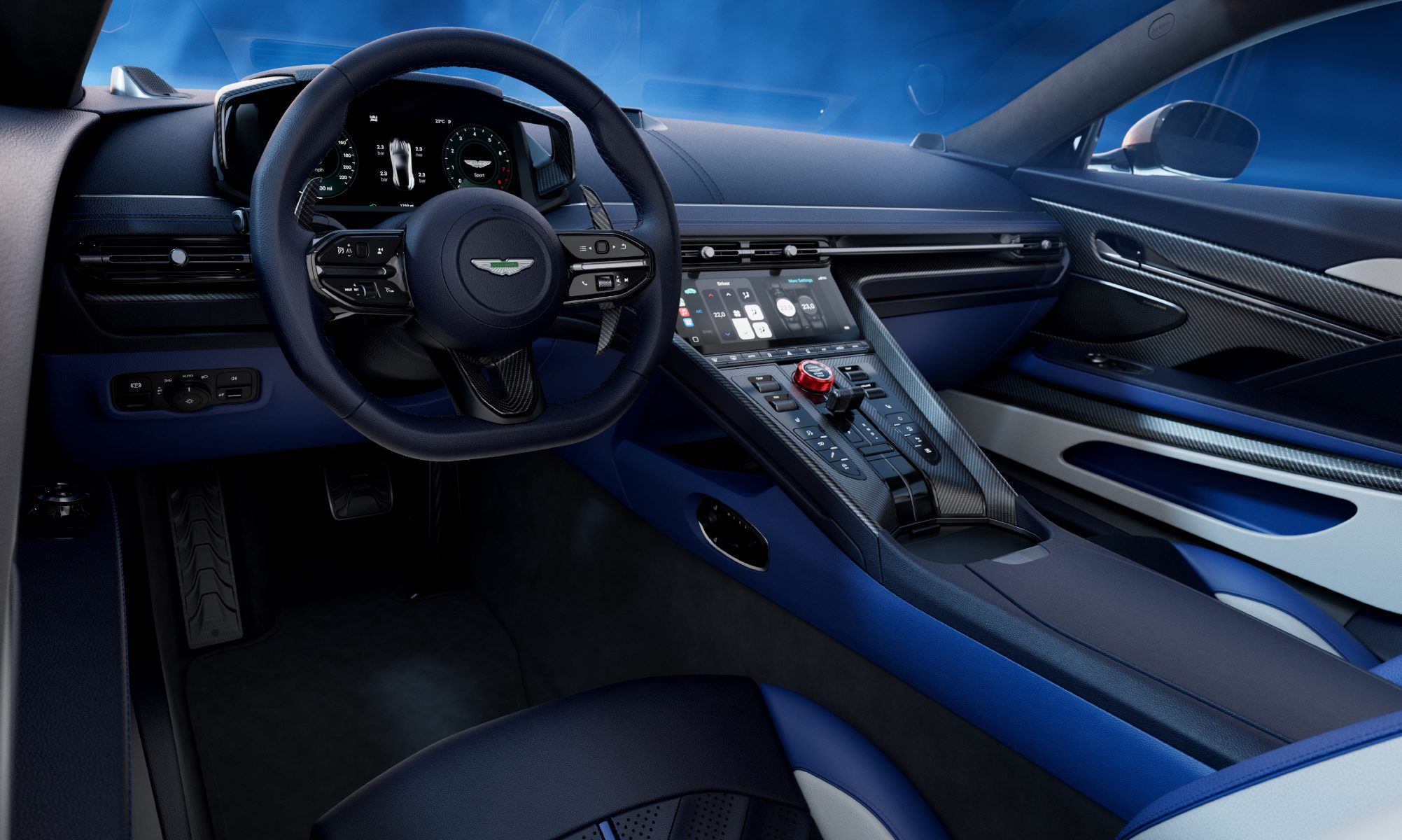 2026 Aston Martin DB12 S cockpit view.