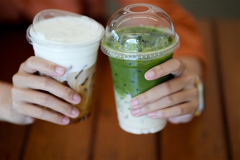 dirty matcha latte