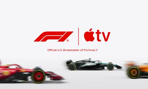 Apple TV and Formula 1 logos with F1 TV deal announcement.