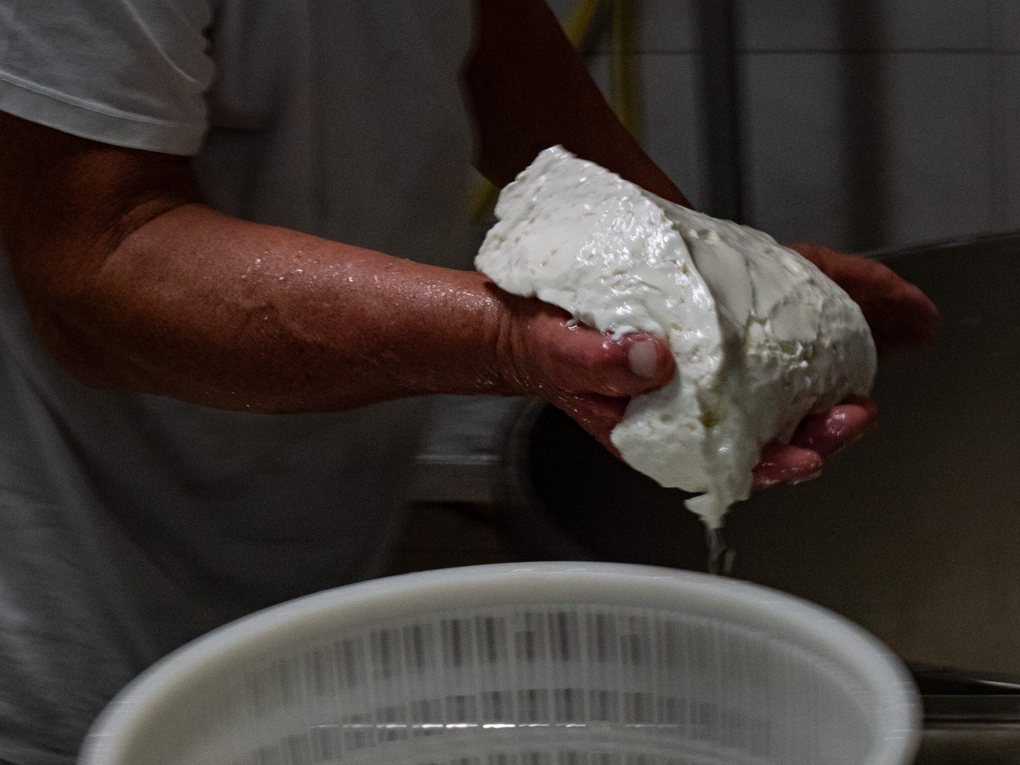 Making fresh cheese in Sicily