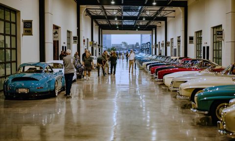 Mercedes 300SL Gullwings and Roadsters at the Finish Line Auto Club Costa Mesa grand opening.
