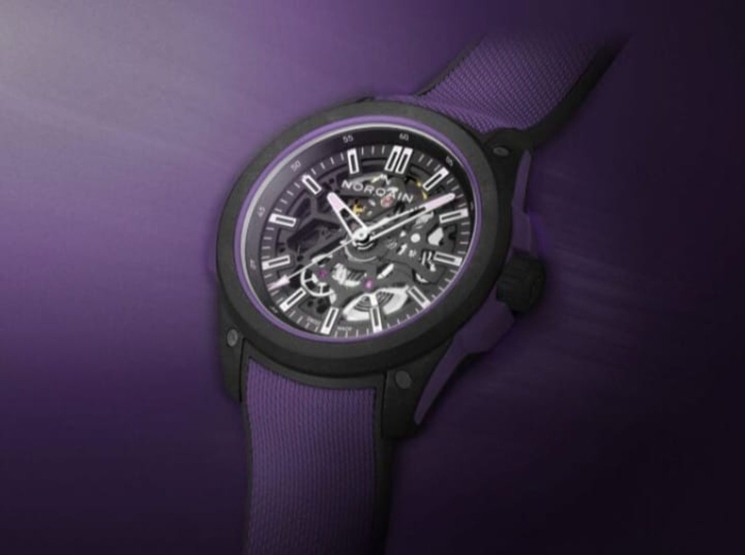 The Norqain Wild One Skeleton 42 mm Purple