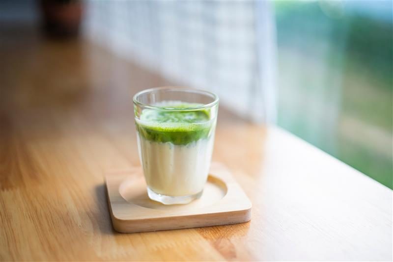 dirty matcha latte