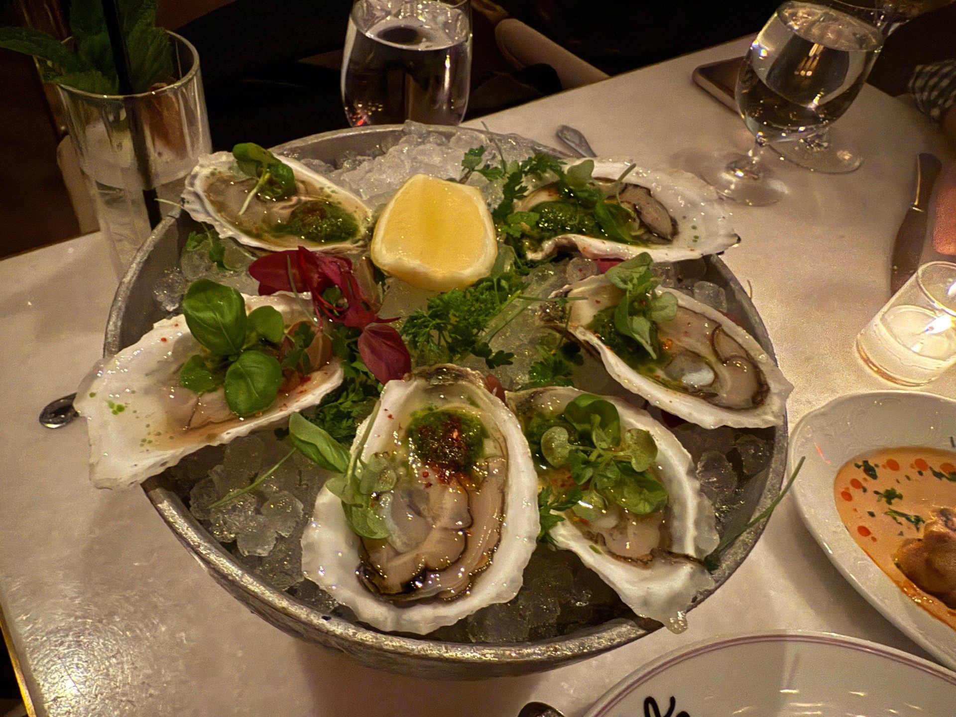 Granita oysters at Coquette