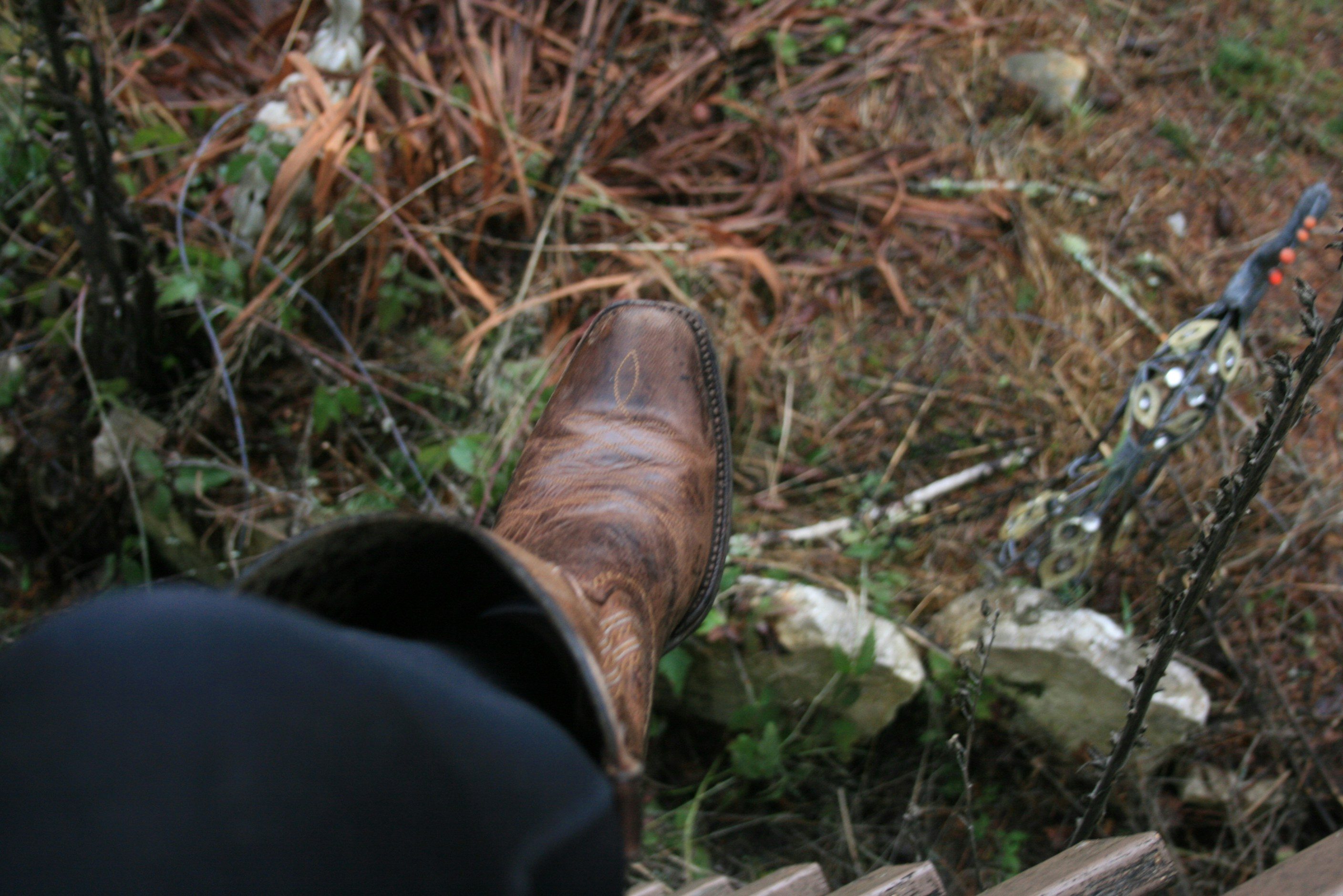 person wearing cowboy boots