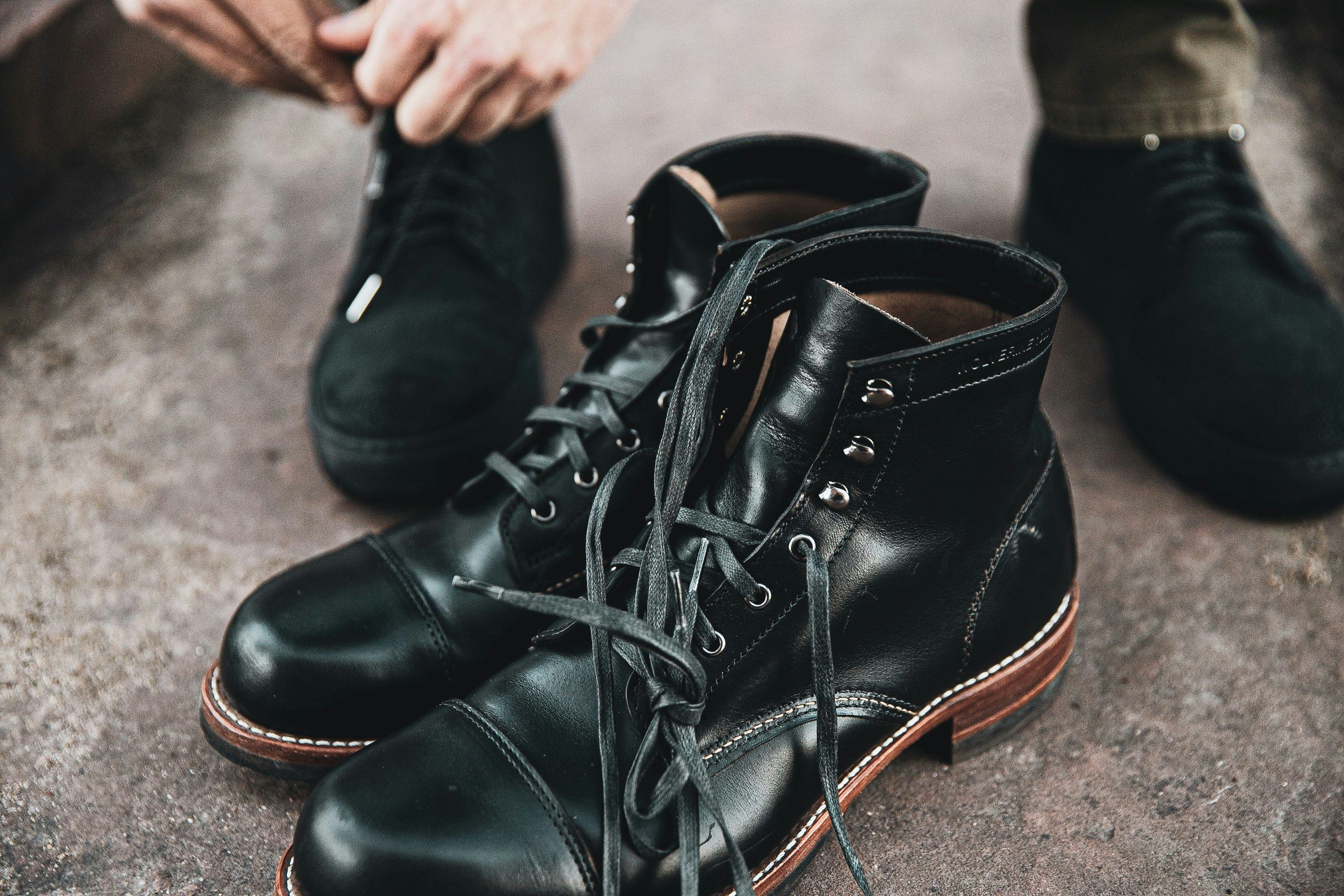 combat boots in black