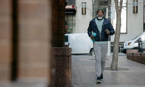man running outdoors in winter